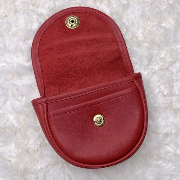 COACH l VINTAGE Red Leather Mini Belt Pouch Original Retro 80's 052-0152  USA - Picture 7 of 13